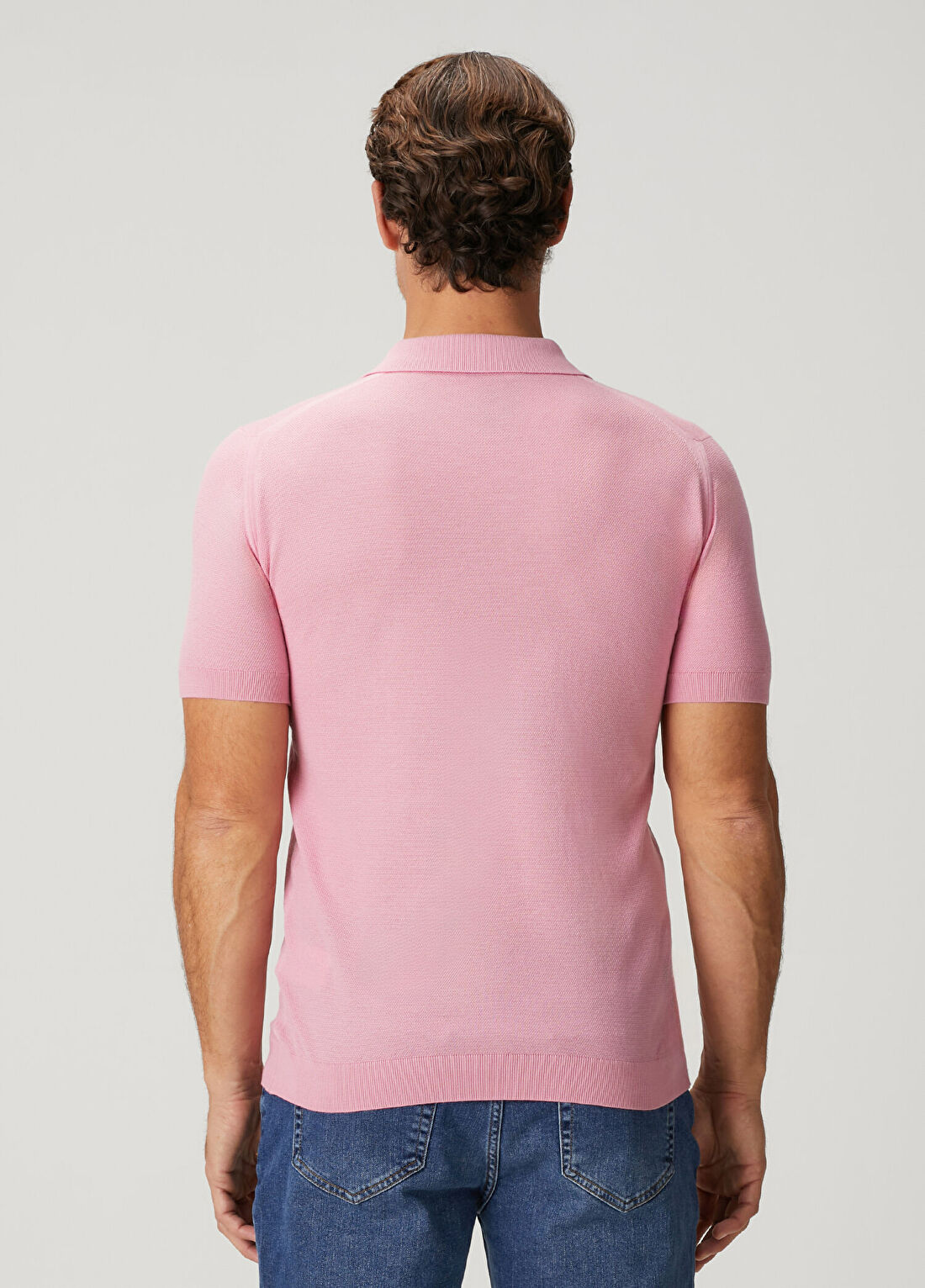 John Smedley Roth Açık Pembe Polo Yaka Kısa Kollu Triko görsel 4