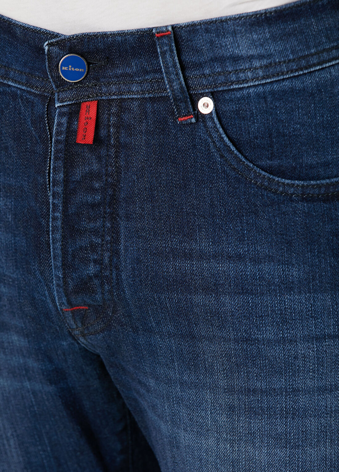Kiton Koyu Mavi Jean Pantolon görsel 4