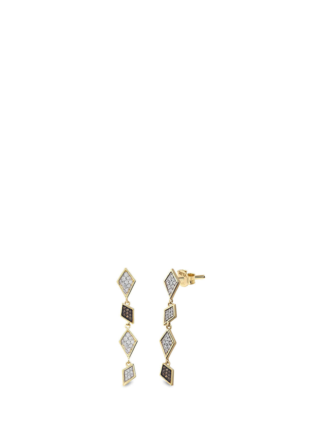 RITA Fine Jewelry Mini Flow 14 Ayar Altın Kadın Pırlanta Küpe