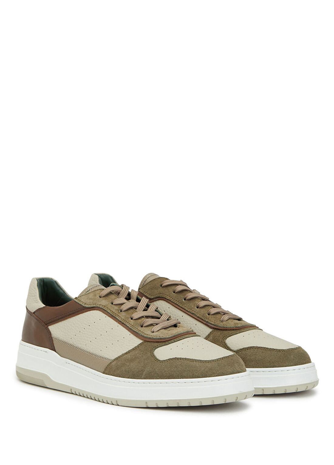 George Hogg Haki Bej Erkek Deri Sneaker