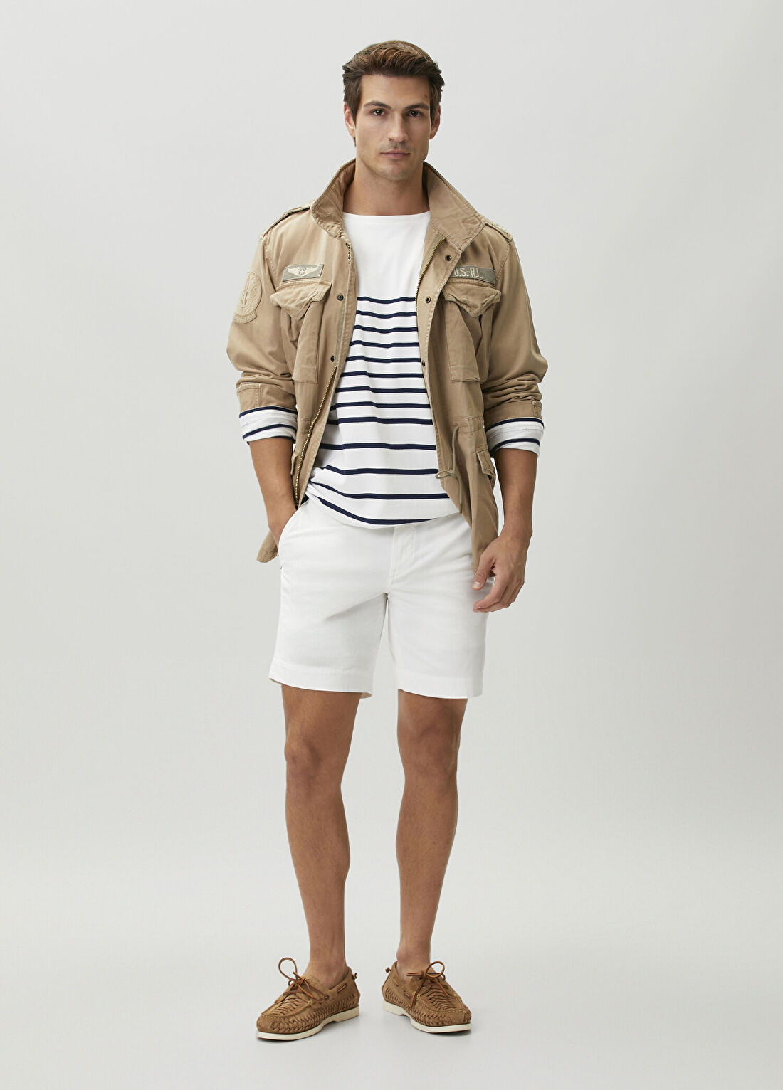 Polo Ralph Lauren Relaxed Fit Lacivert Çizgili Jersey Kazak görsel 2