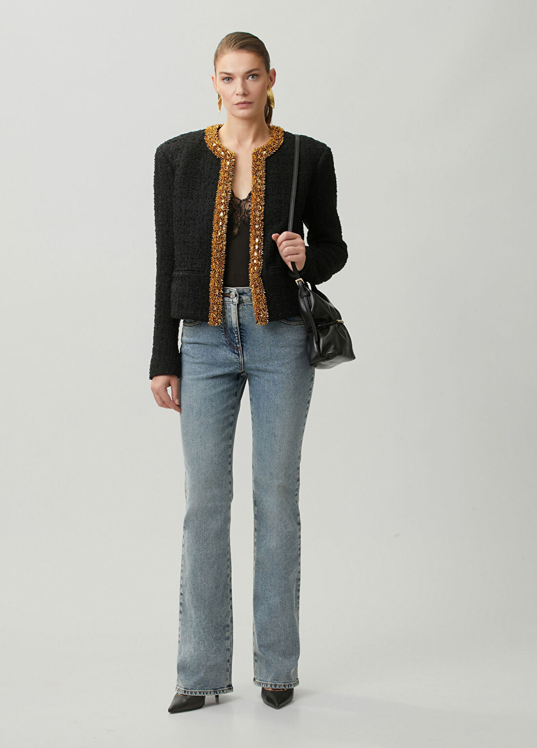 Balmain Mavi Bootcut Jean Pantolon görsel 2