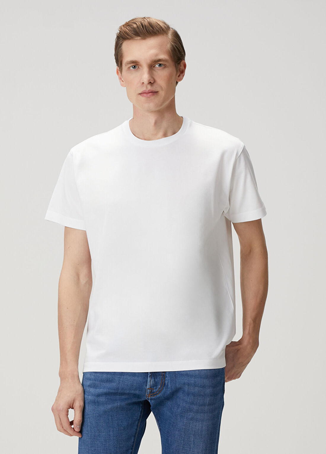 Corneliani Beyaz Logo Detaylı T-shirt