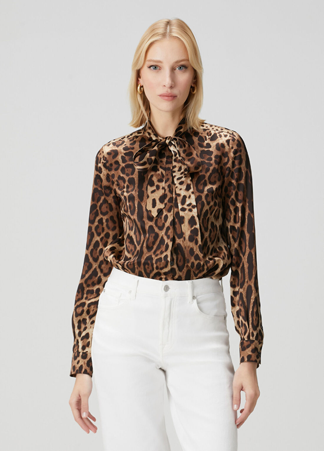 Dolce&Gabbana Leopar Desenli İpek Gömlek