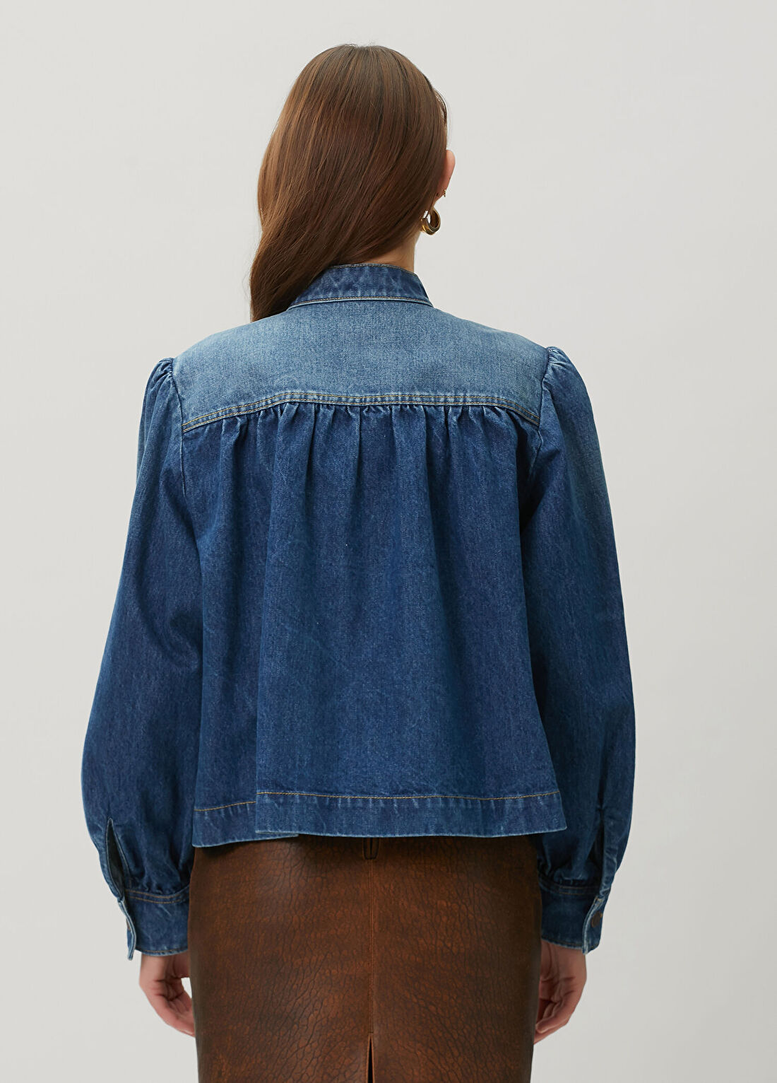 Chloe Lacivert Denim Ceket görsel 4