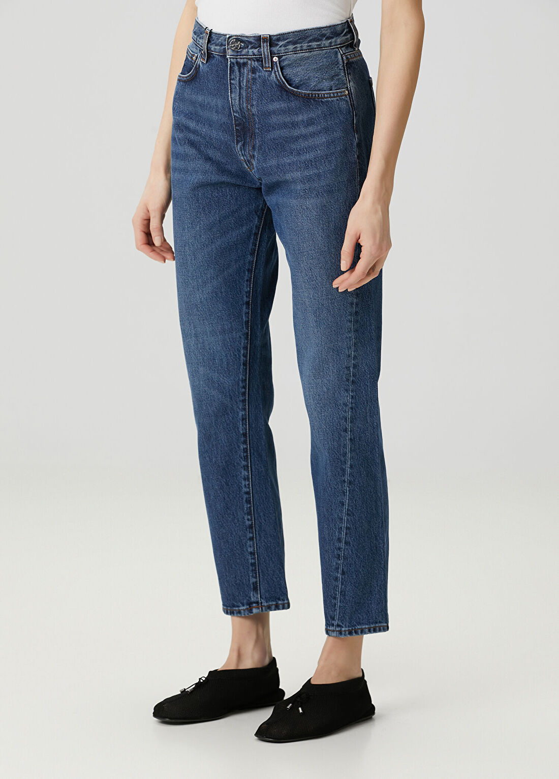 Toteme Mavi Straight Leg Jean Pantolon görsel 3