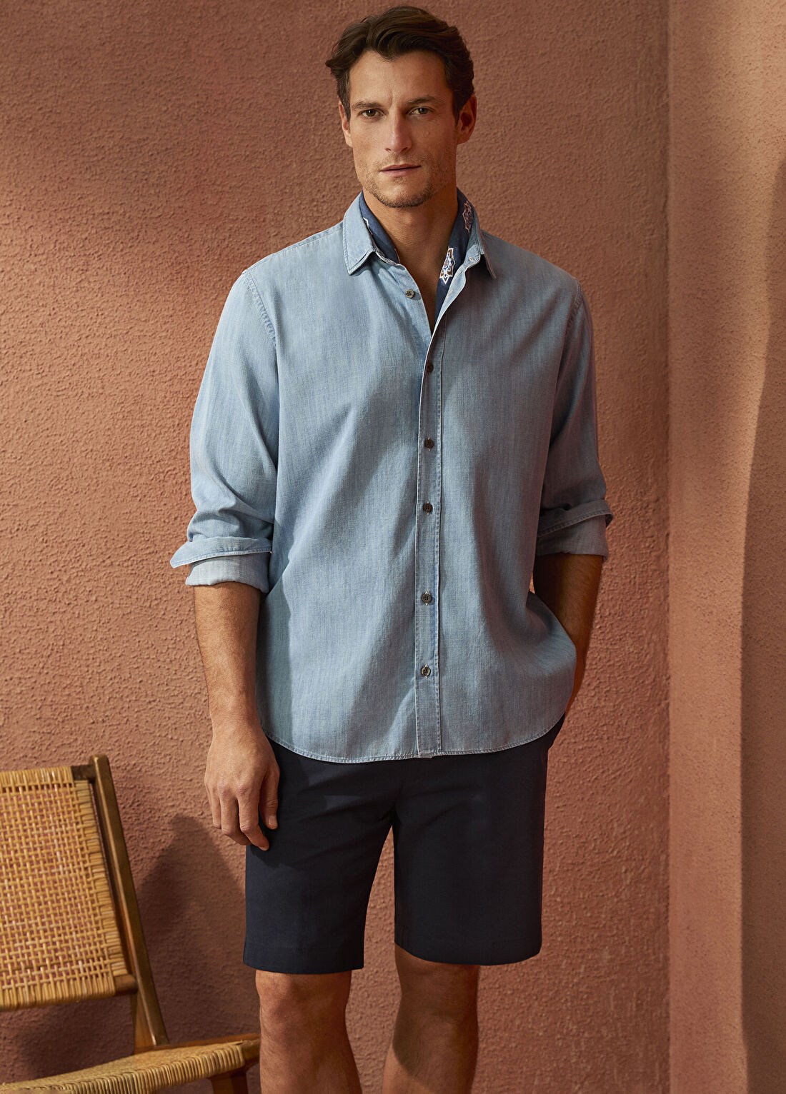 Beymen Collection Comfort Fit Mavi Denim Gömlek