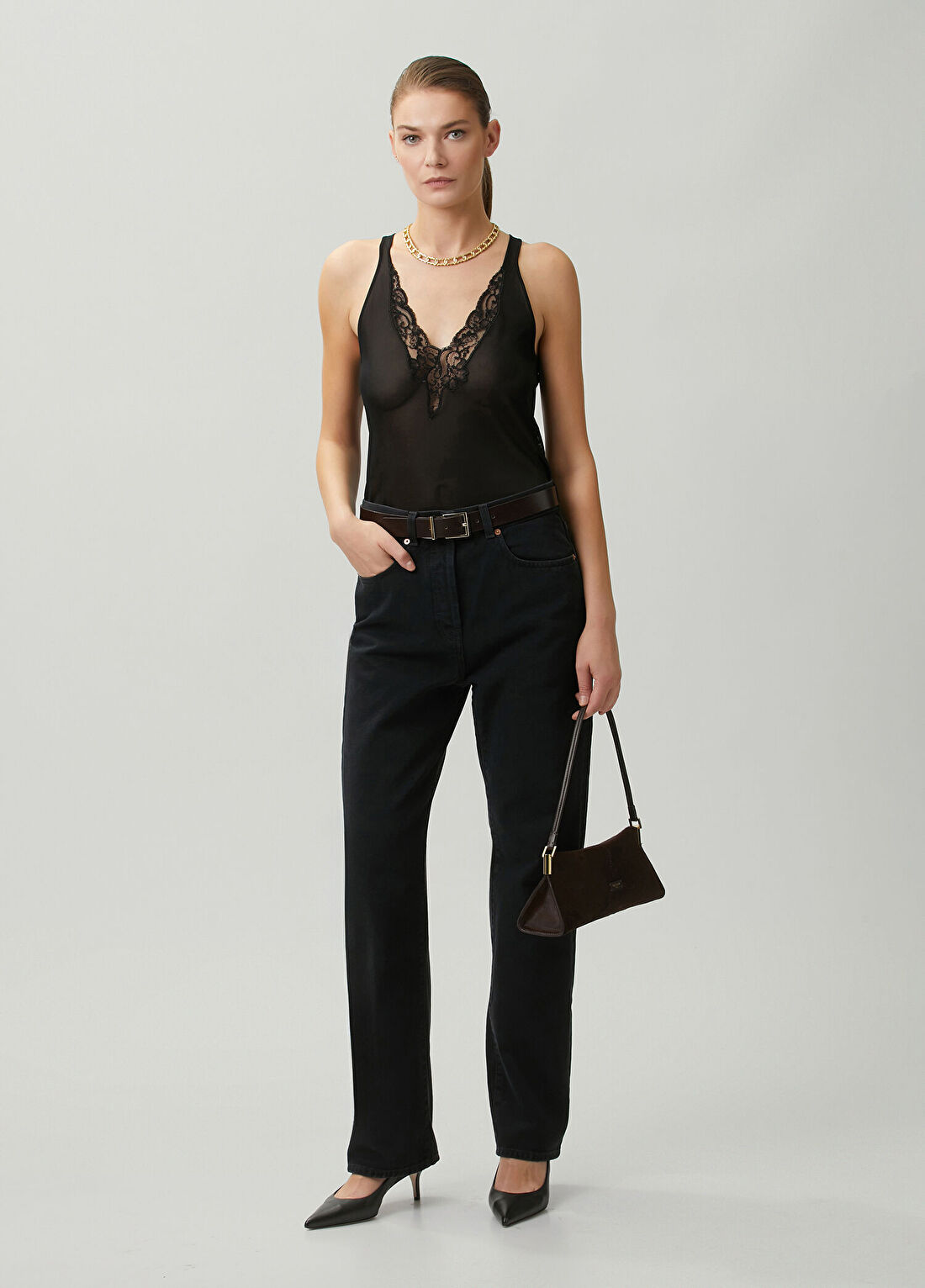 Balmain Siyah Jean Pantolon