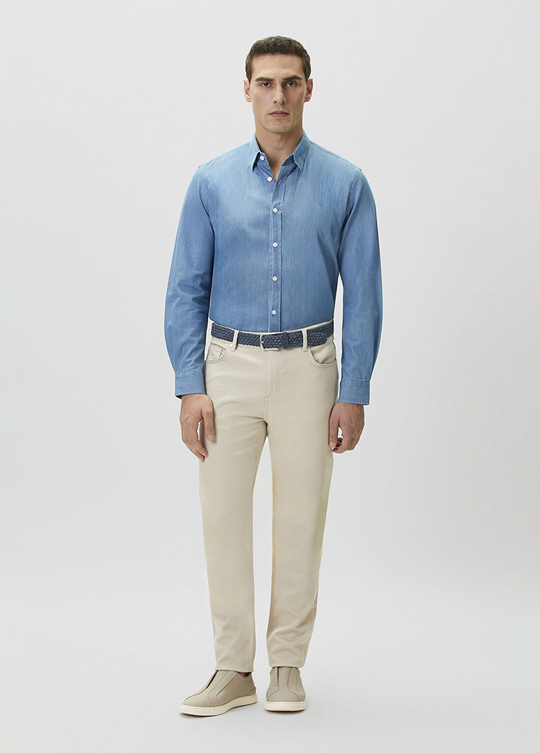 Network Açık Mavi Lyocelli Denim Look Gömlek görsel 2