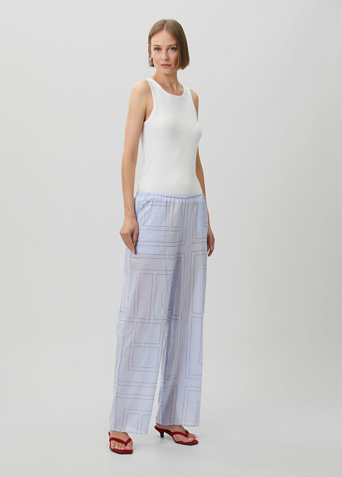 Toteme Mavi Monogram Pijama Pantolon