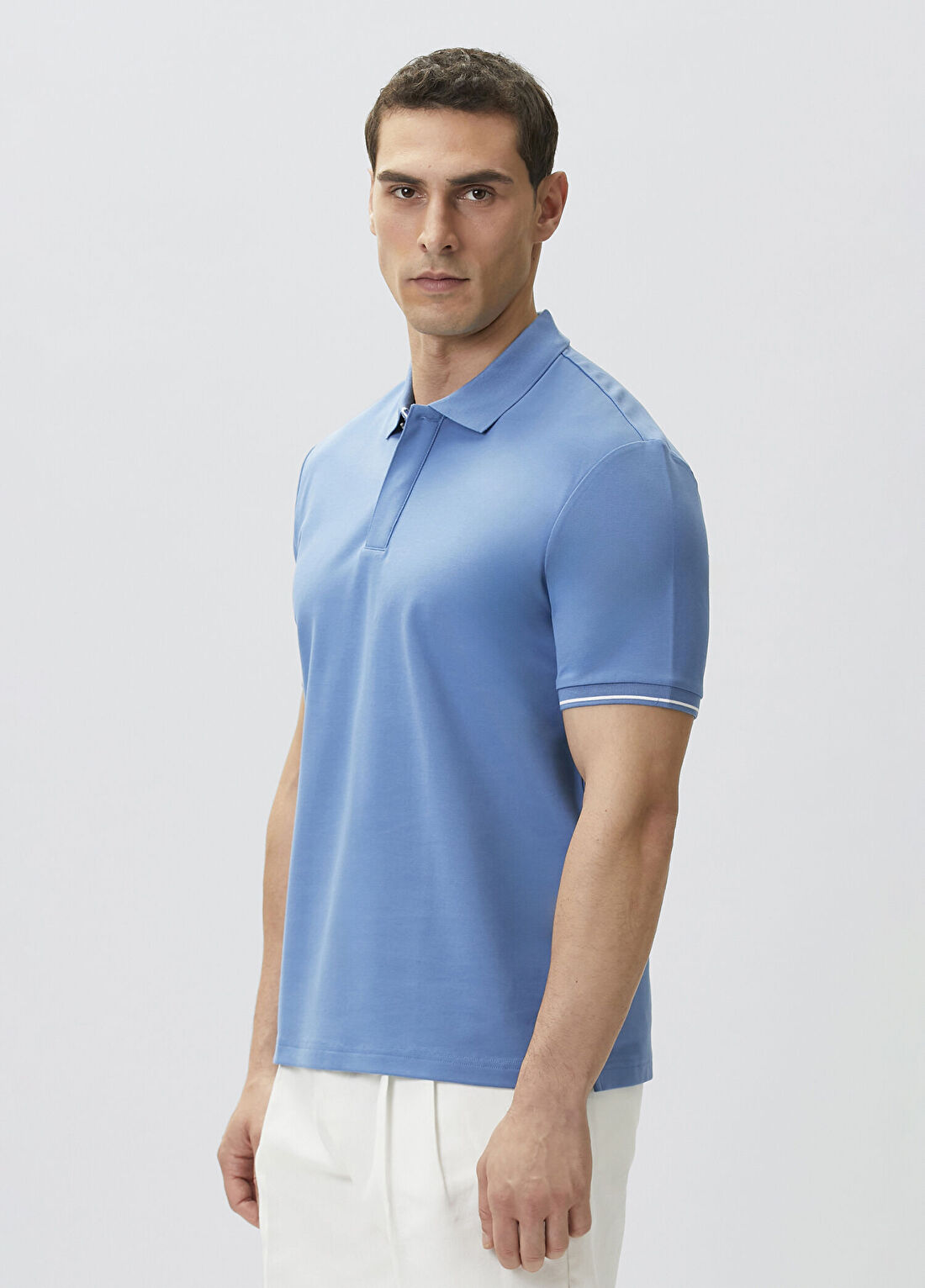 Network Mavi Polo Yaka Pike T-shirt görsel 4