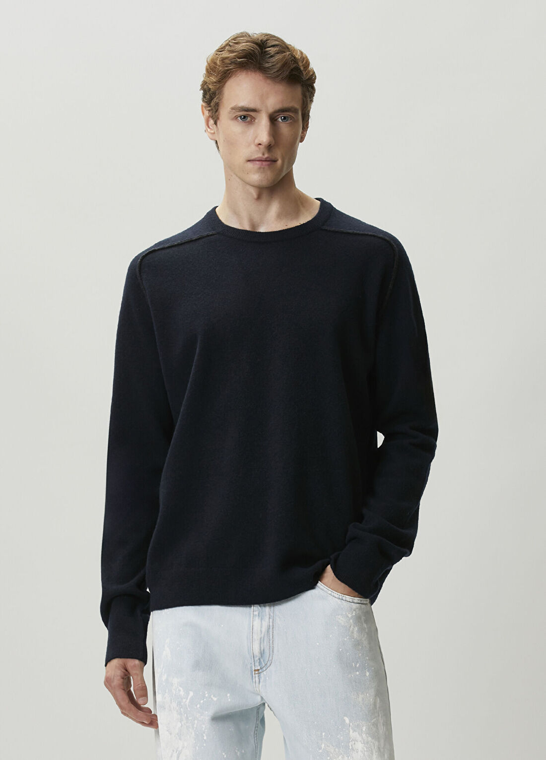 Maison Margiela Lacivert Yün Kazak
