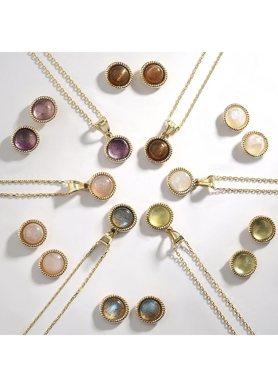 Hems Jewellery Sweet Labradorit 14 Ayar Altın Doğal Taş Kolye görsel 2
