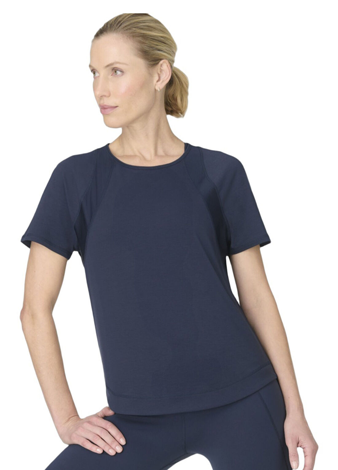Sweaty Betty Breathe Easy Lacivert Kısa Kollu Kadın Spor T-shirt görsel 3