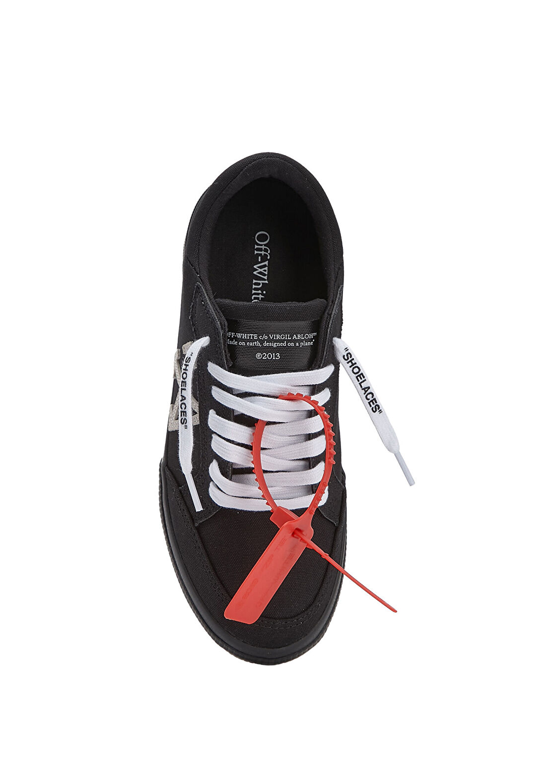 Off-White Vulcanized Siyah Kadın Kanvas Sneaker görsel 4
