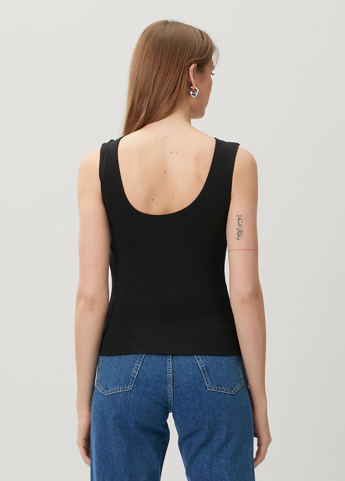 Rag&Bone Luca Siyah Sırtı Açık T-shirt görsel 4
