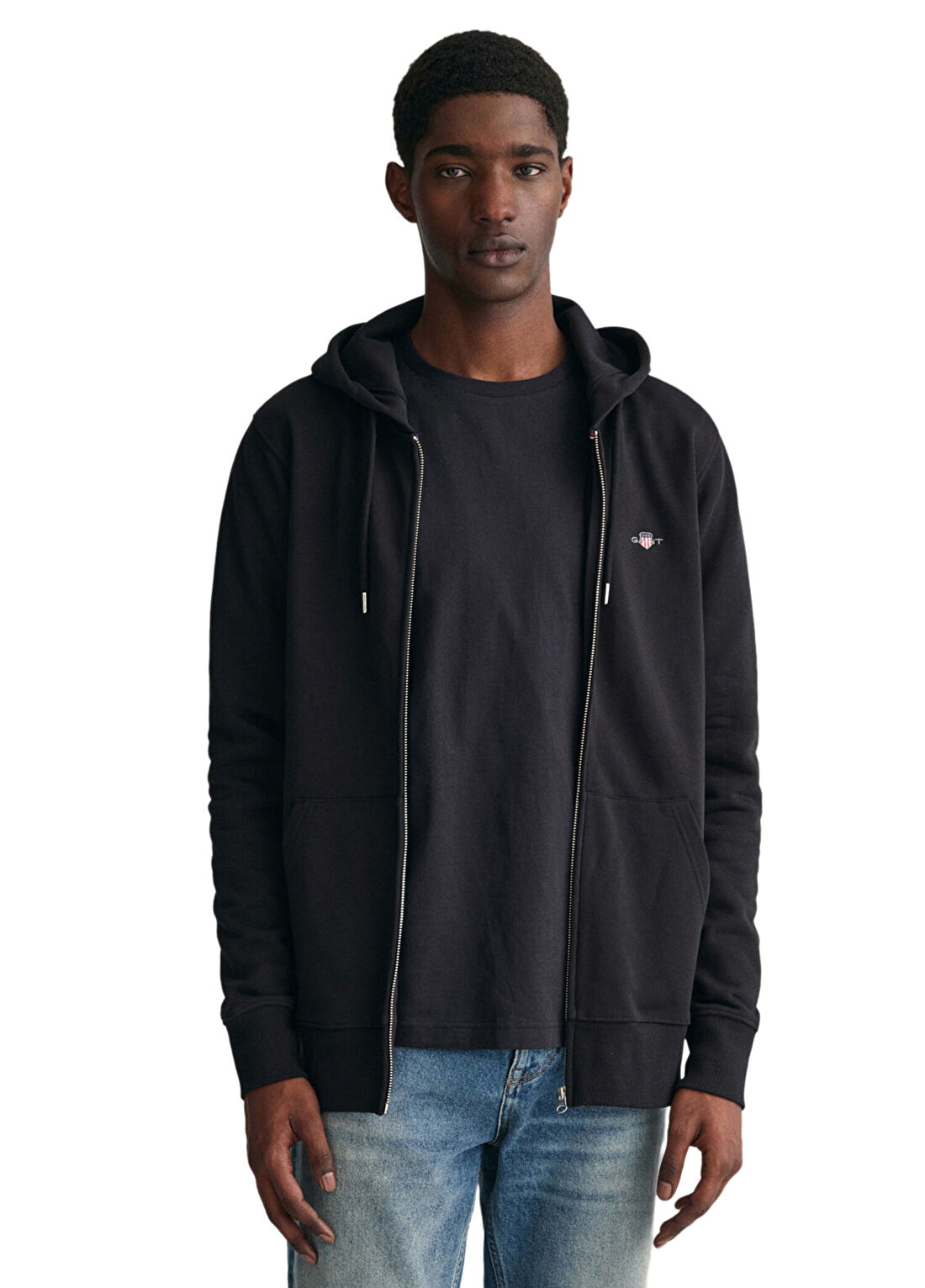 Gant Siyah Kapüşonlu Regular Fit Erkek Sweatshirt