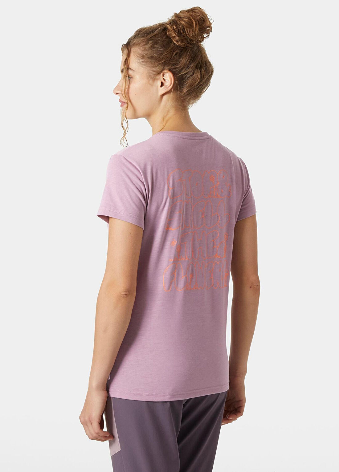 Helly Hansen W Skog Graphic Purple Clay Kısa Kollu Kadın T-Shirt görsel 3