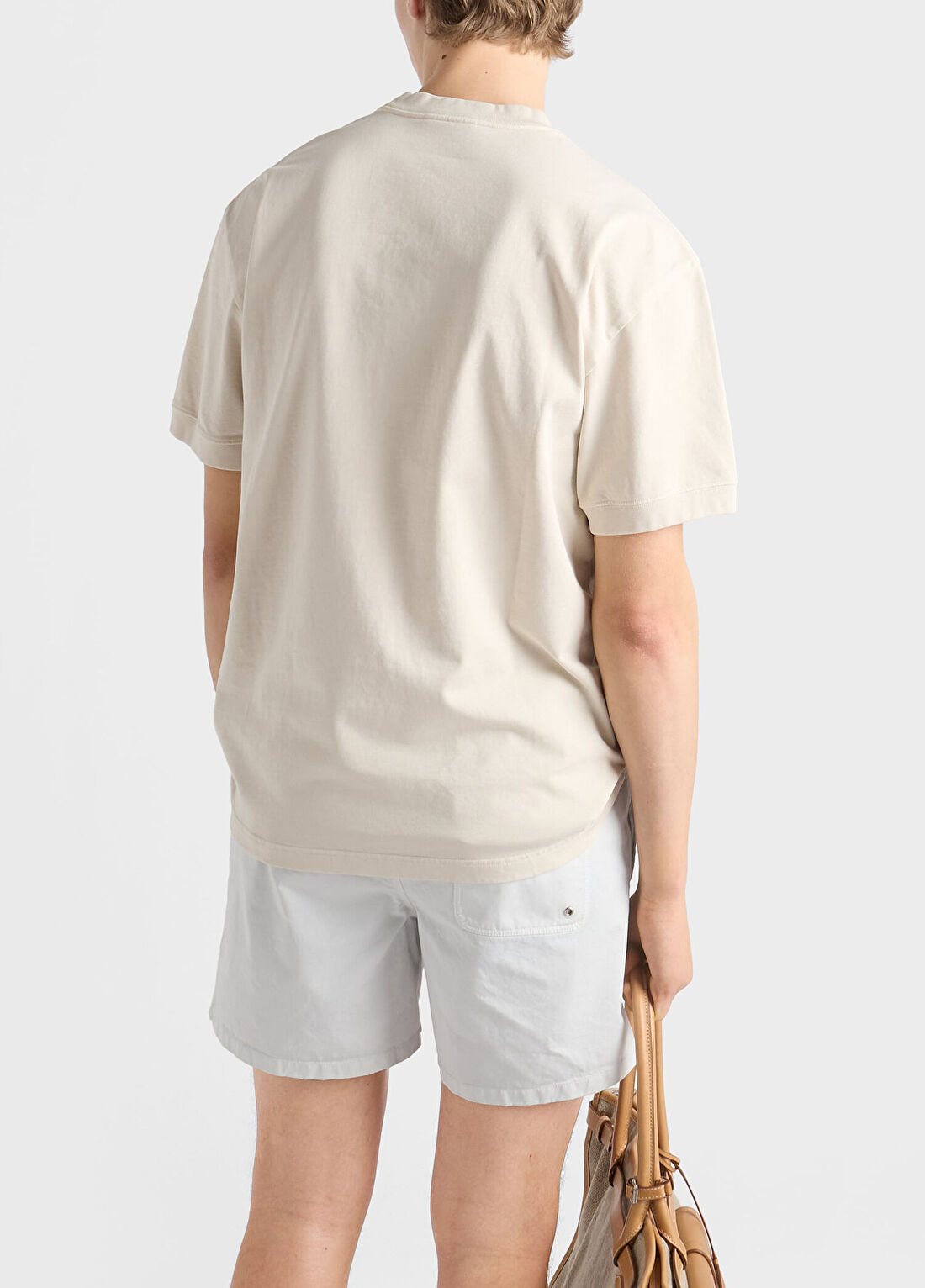 Prada Beyaz Kısa Kollu Erkek T-shirt görsel 3