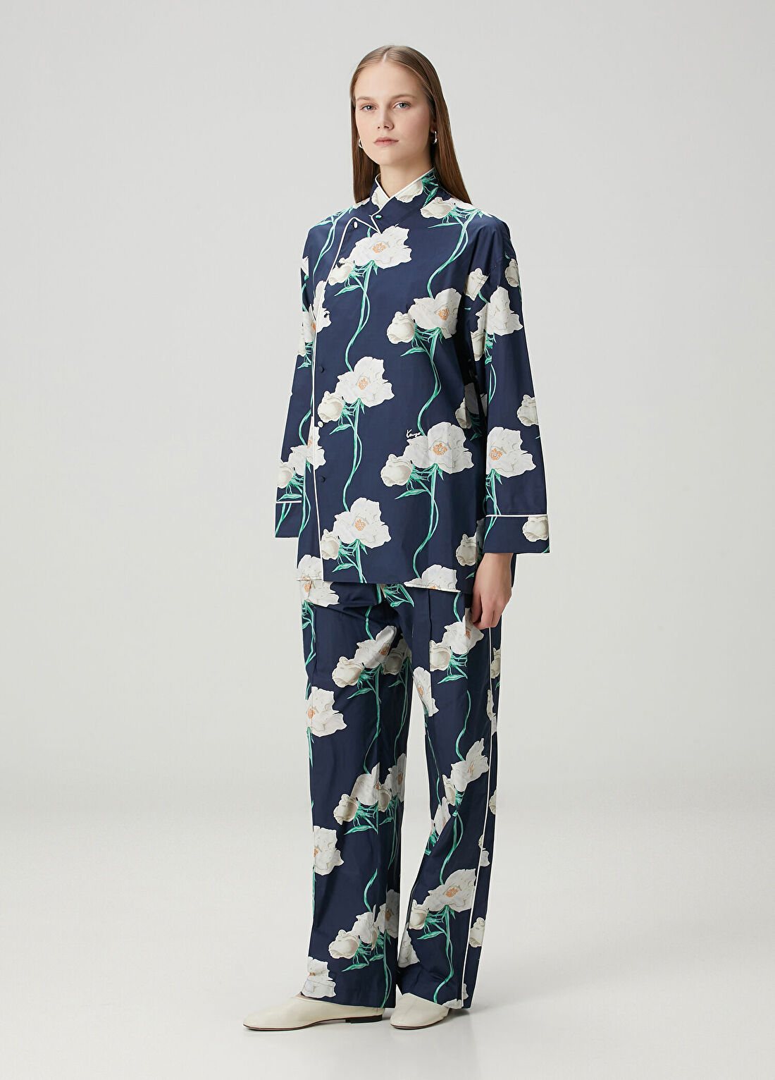Kenzo Archive Lacivert Çiçekli Gömlek görsel 2
