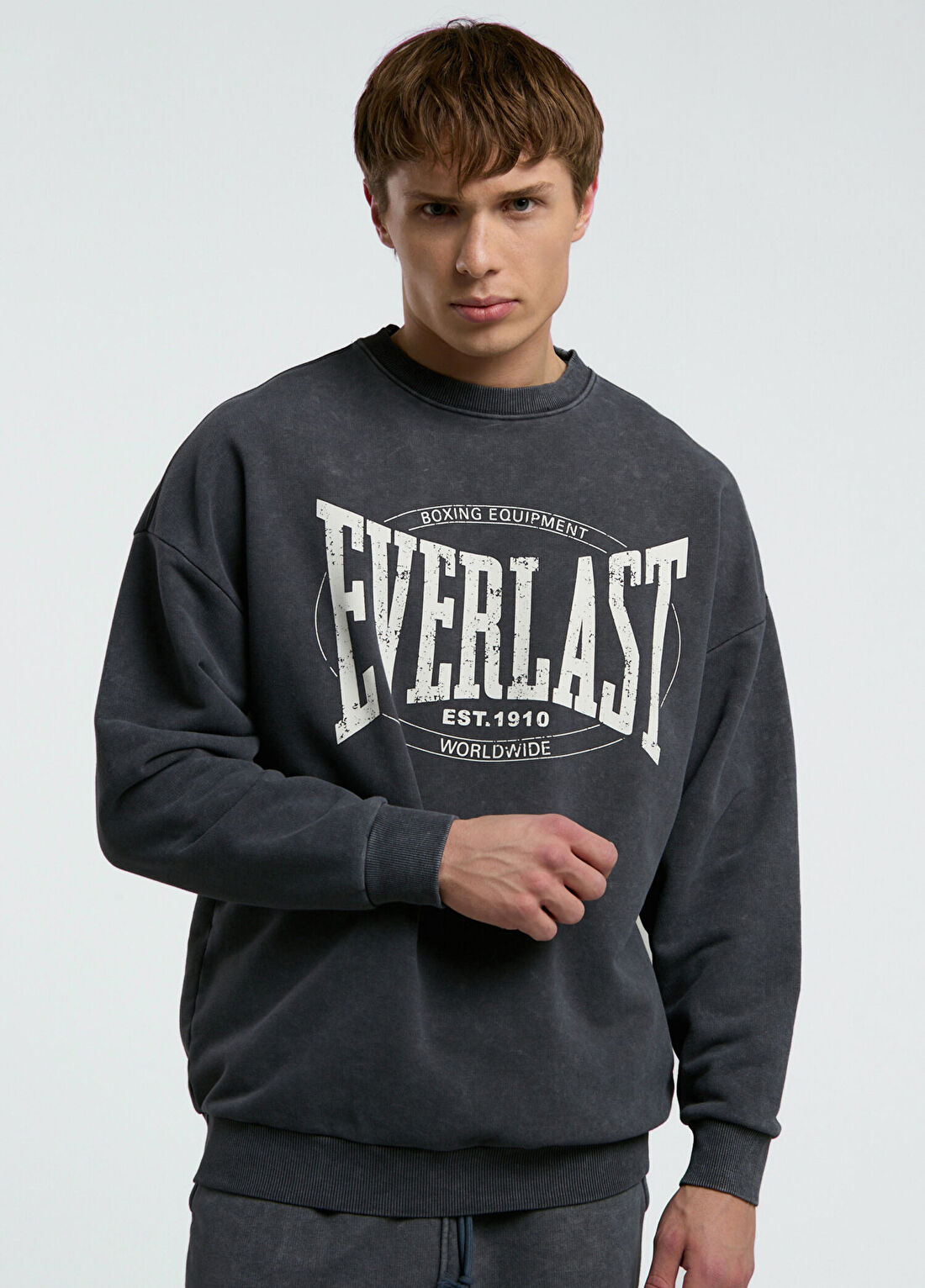 Everlast Authentic Boxing Antrasit Oversize Sweatshirt görsel 2
