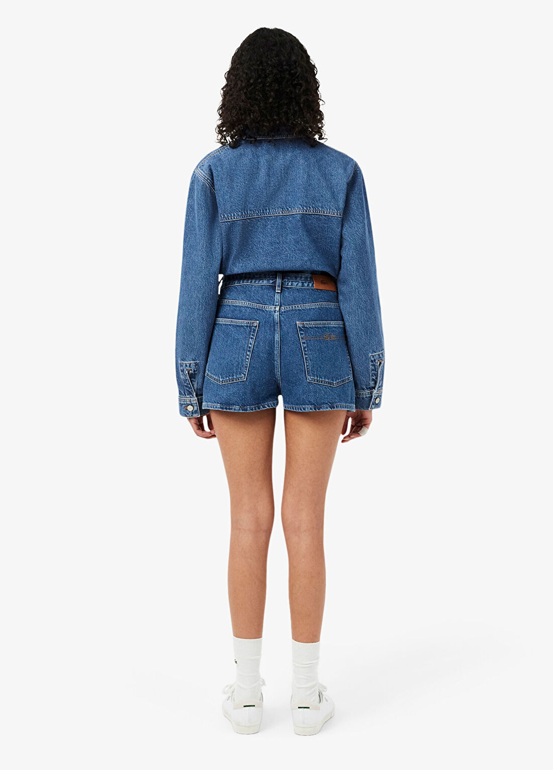 Lacoste Lacivert Denim Kadın Mini Şort görsel 3