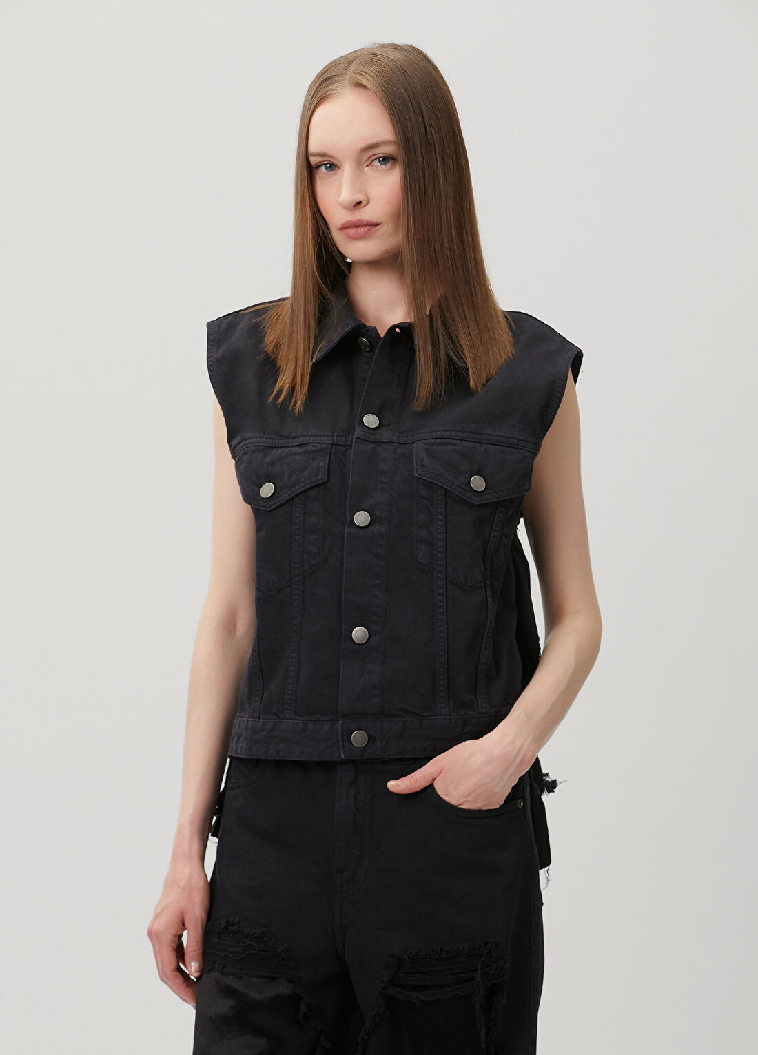 Haikure Antrasit Denim Yelek