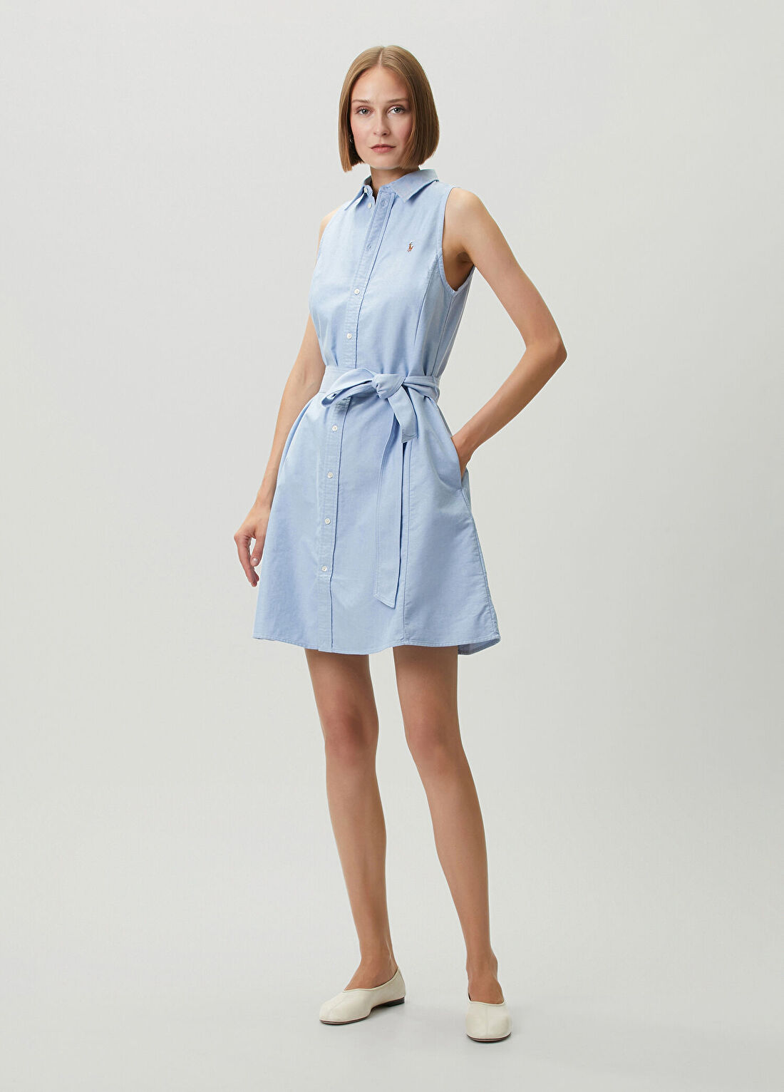 Polo Ralph Lauren Mavi Mini Polo Elbise görsel 2