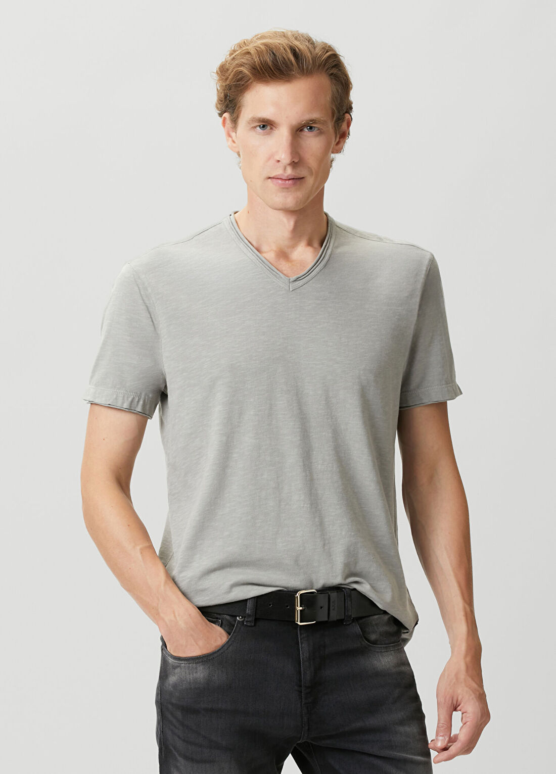 John Varvatos Miles Açık Gri T-shirt