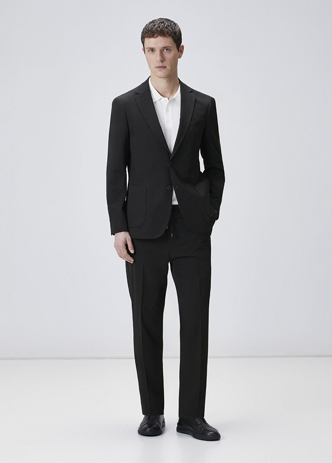 Network Slim Fit Siyah Çizgili Takım Elbise