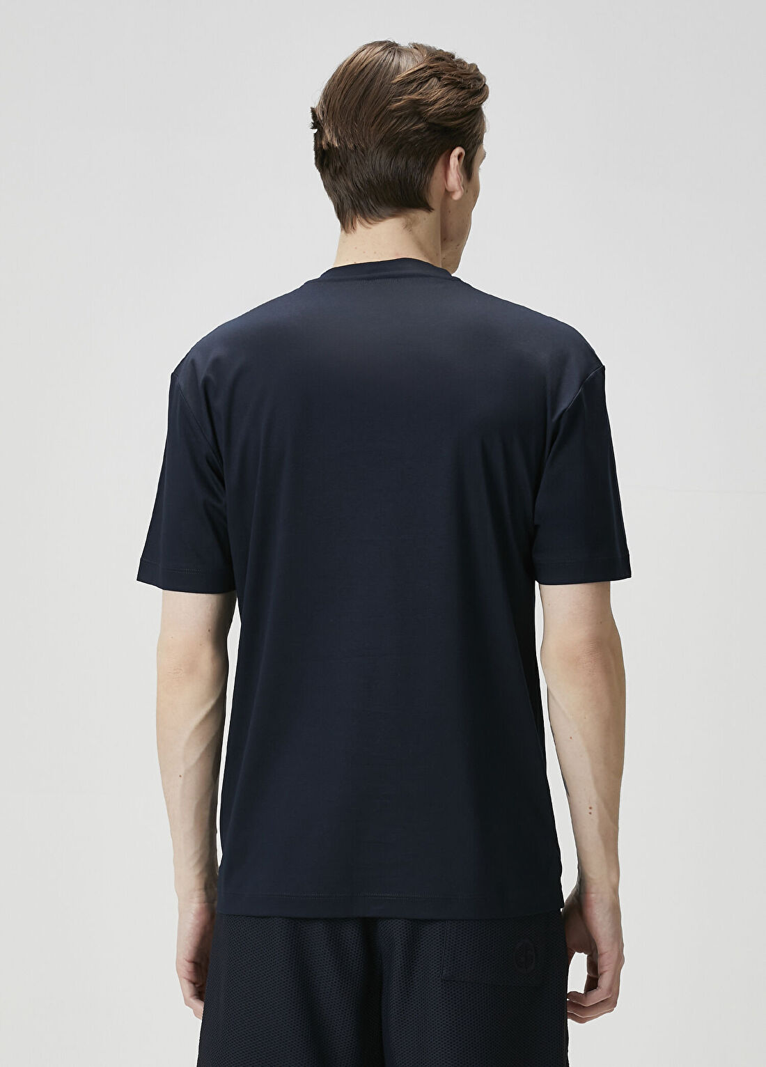 Giorgio Armani Lacivert Logo Nakışlı T-shirt görsel 4