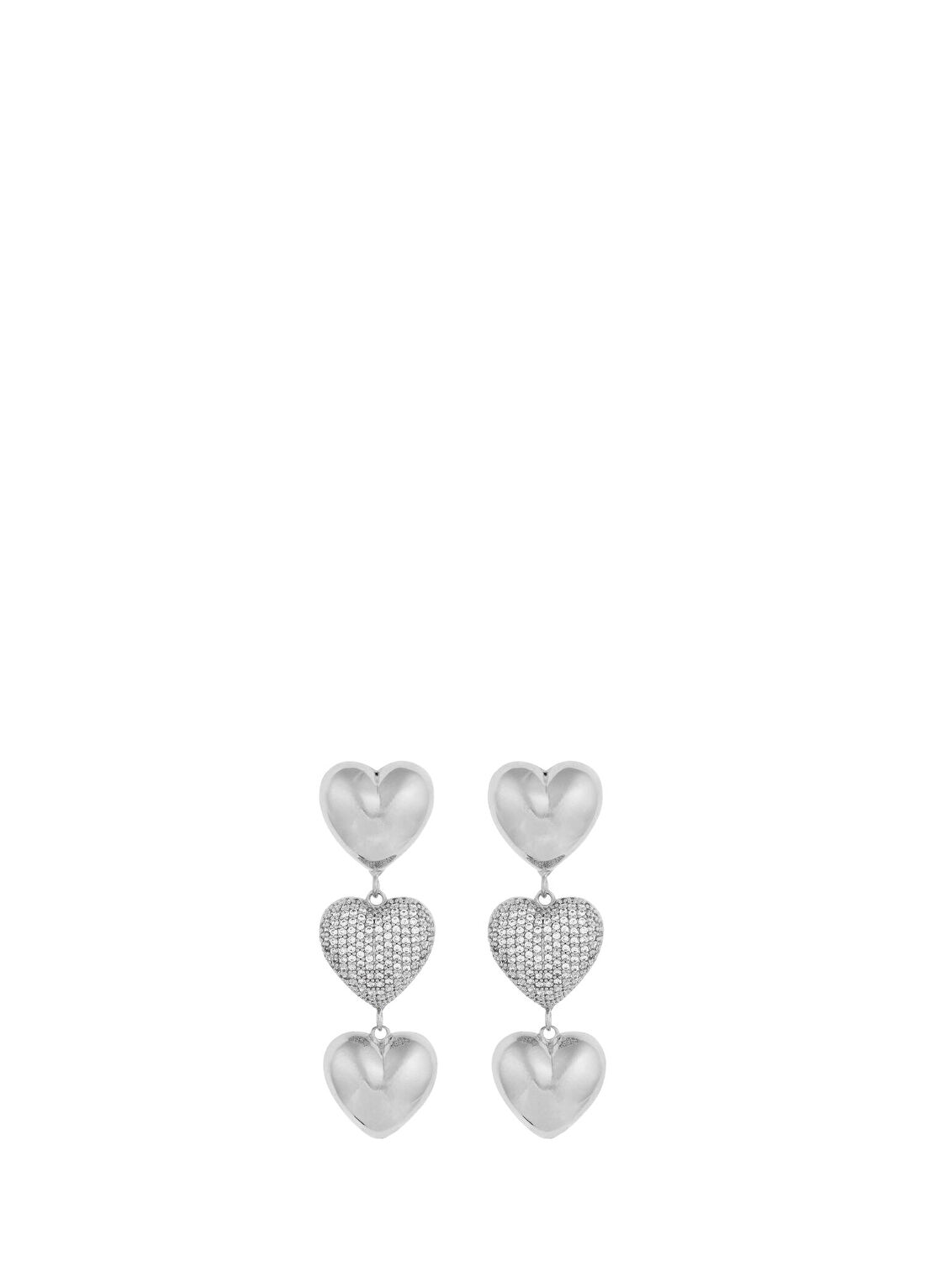 Aden Newyork Lovebomb Rhodium Pirinç Üzeri Altın Kaplama Kadın Küpe