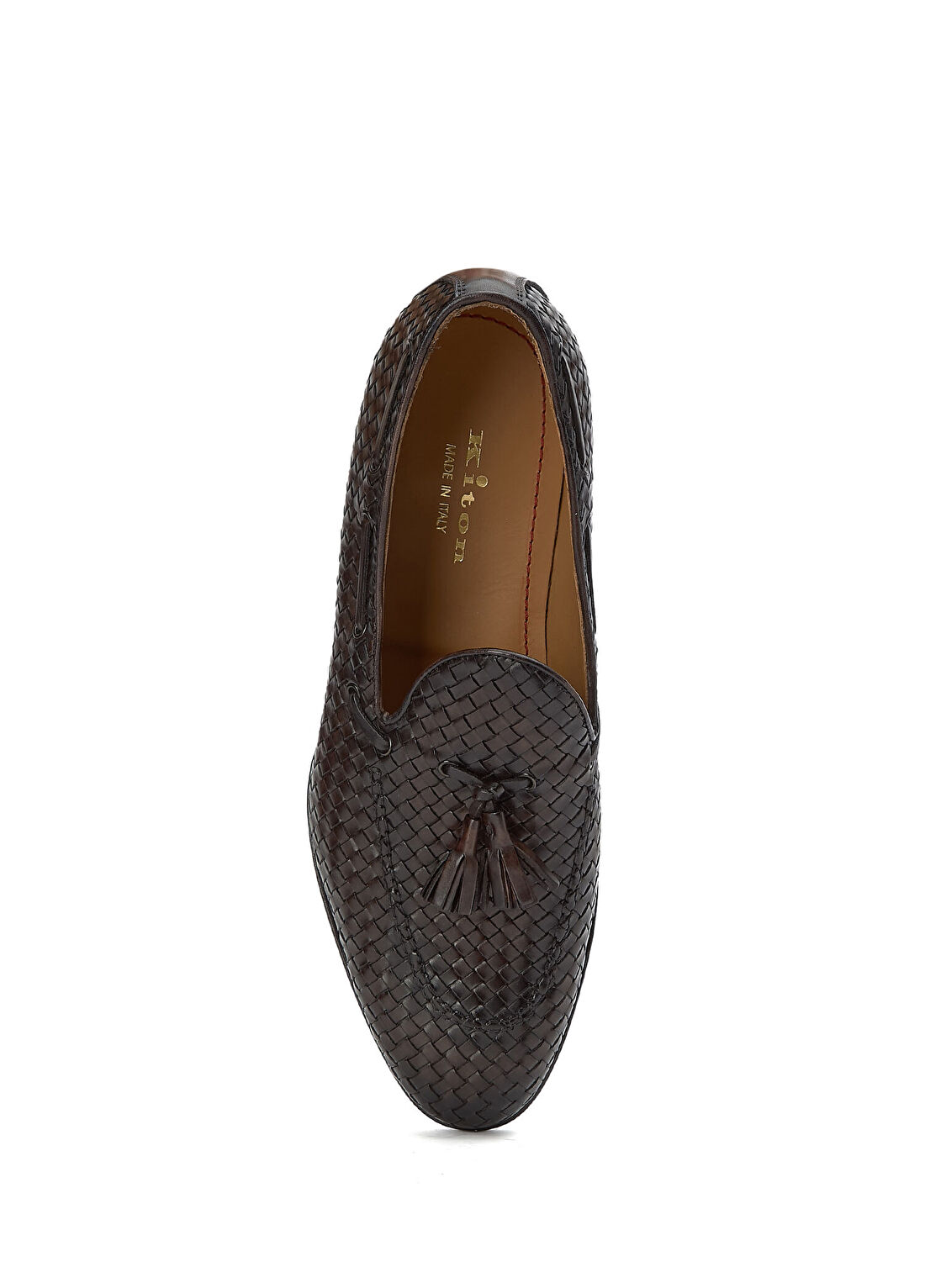 Kiton Koyu Kahverengi Erkek Deri Loafer görsel 4