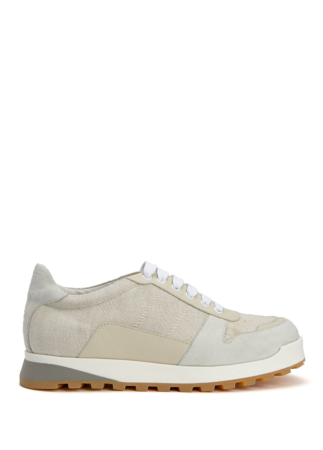 Isaia Mixmedia Bej Erkek Deri Sneaker