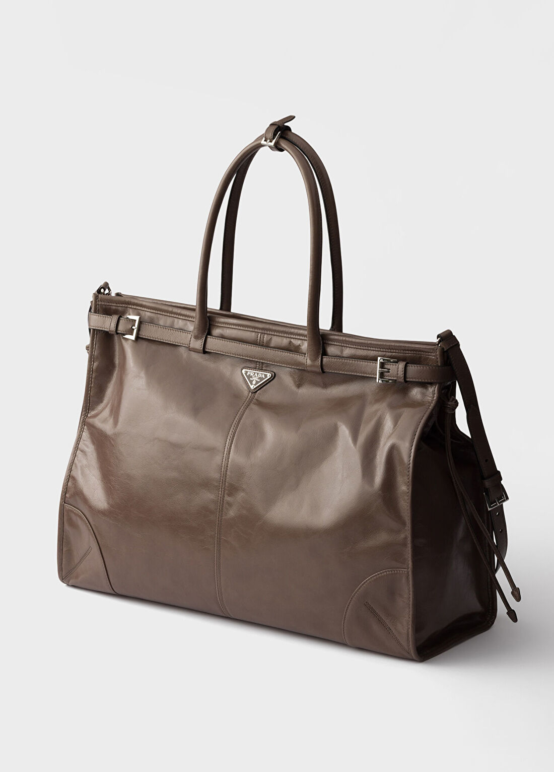 Prada Bonnie Clay Deri Erkek Tote Omuz Çantası görsel 2