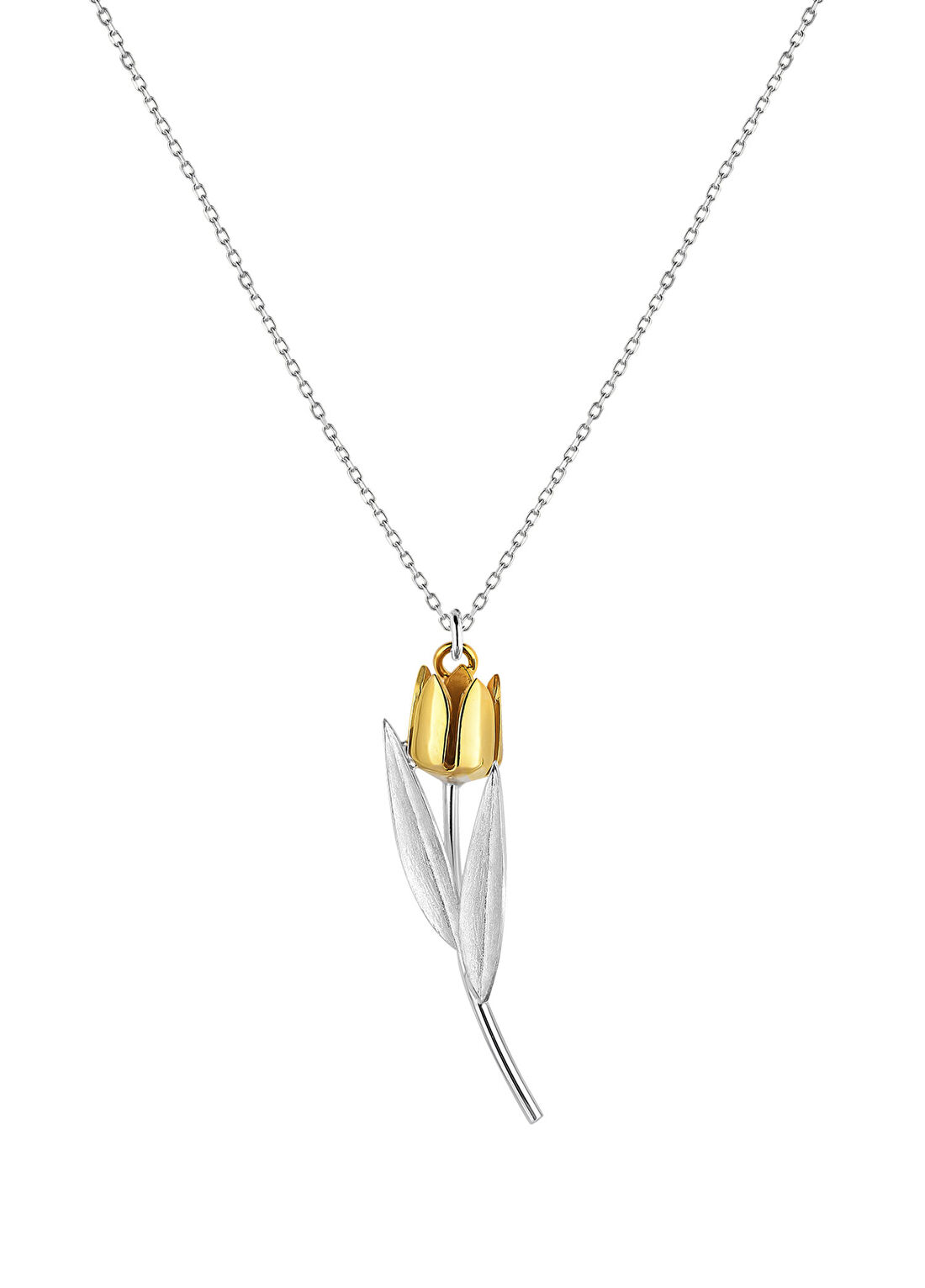 Ezra Baghaki Jewellery Sarı Lale 925 Ayar Gümüş Kadın Kolye