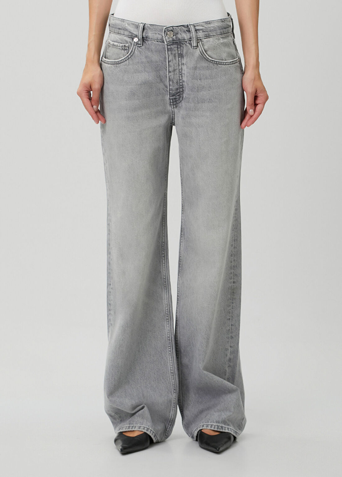Anine Bing Hugh Gri Jean Pantolon görsel 2