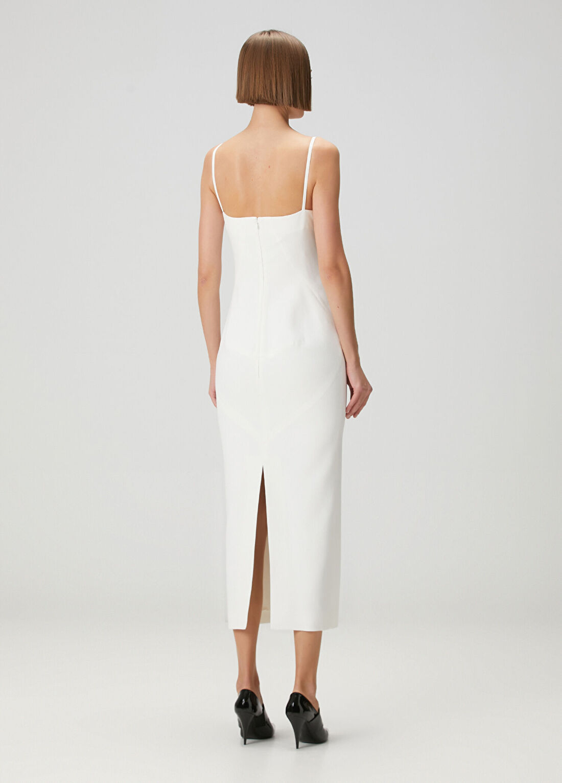 Givenchy Beyaz Midi Krep Elbise görsel 4