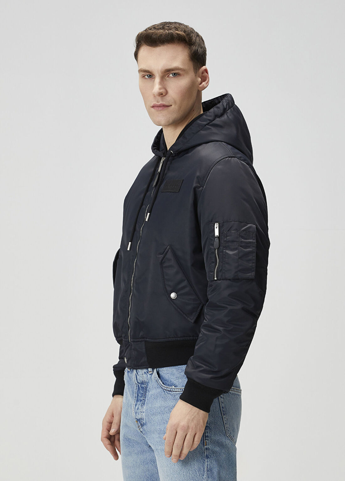 McQueen Lacivert Kapüşonlu Mont görsel 3