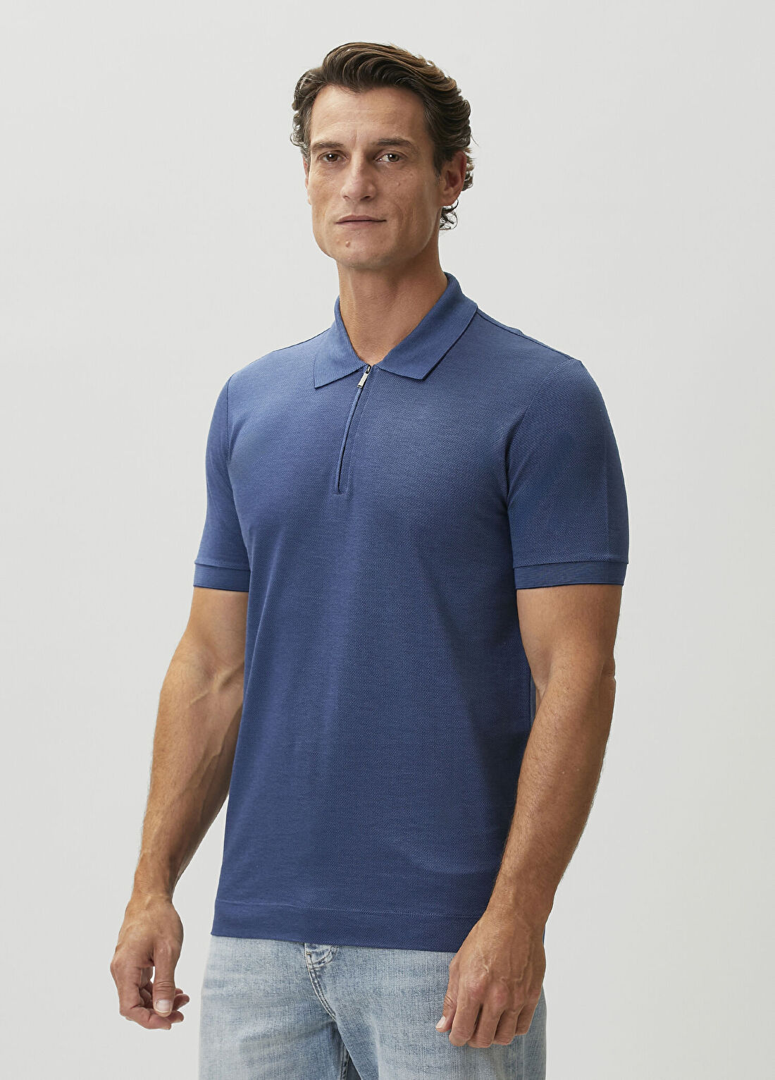 Boss Mavi Polo Yaka T-shirt görsel 3