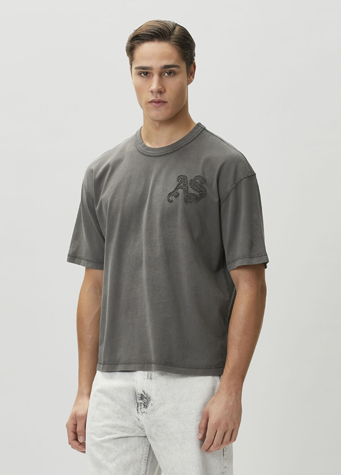 AllSaints Snarl Antrasit T-shirt görsel 3