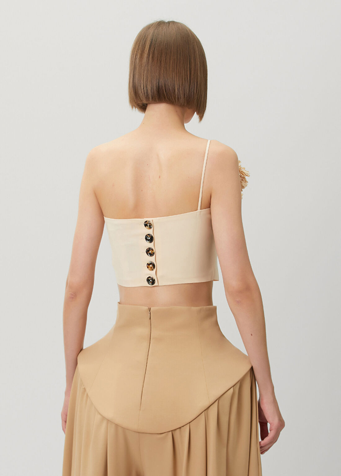 A.w.a.k.e. Mode Nude Püskül Detaylı Crop Bluz görsel 4