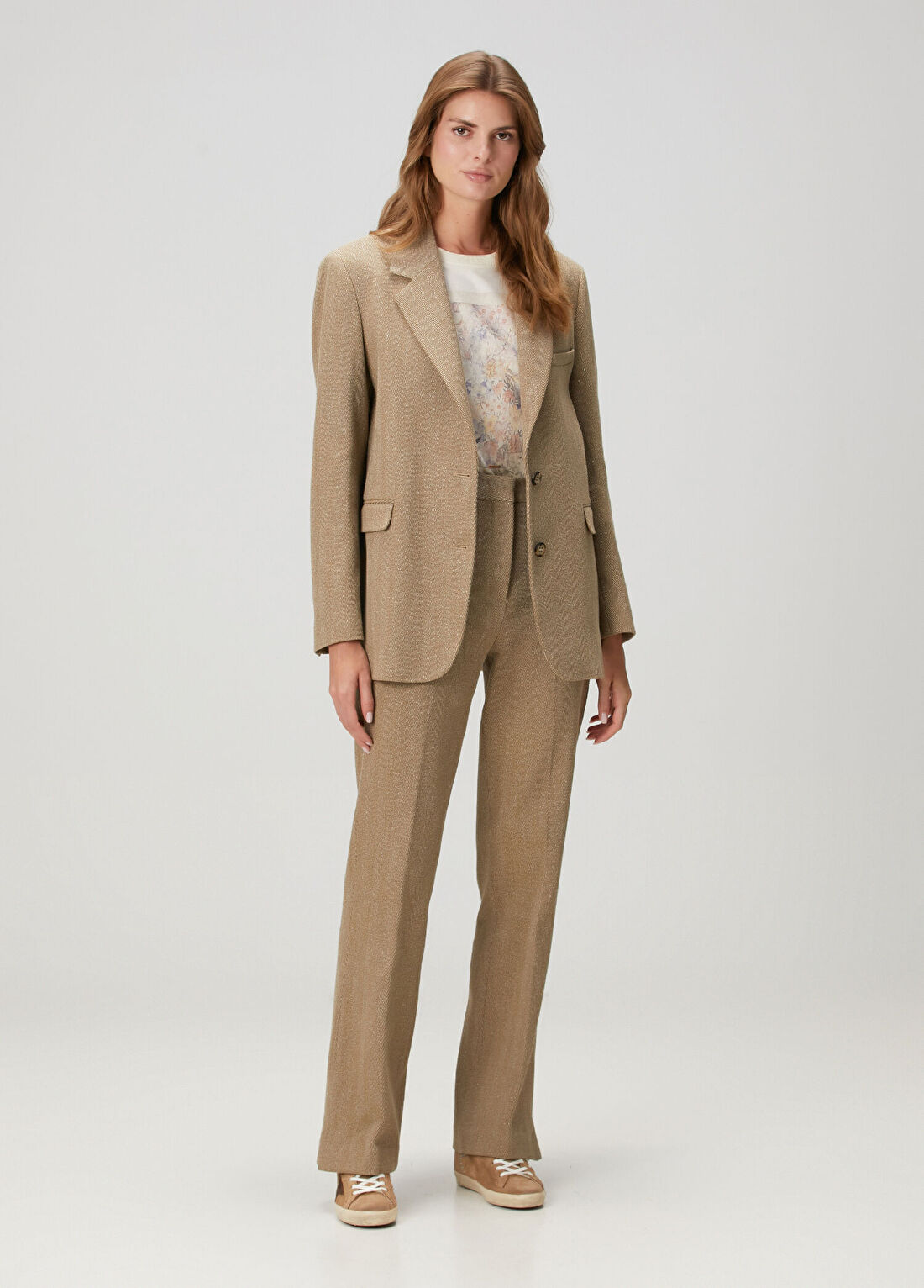 Golden Goose Kum Desenli Keten Blazer görsel 2