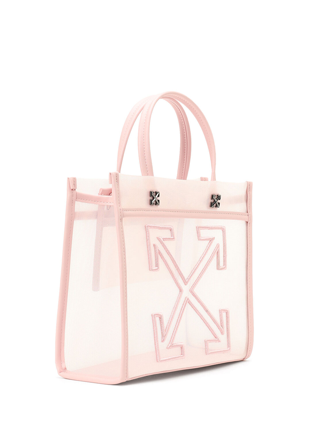 Off-White Pembe Kadın Şeffaf Plaj Çantası görsel 3