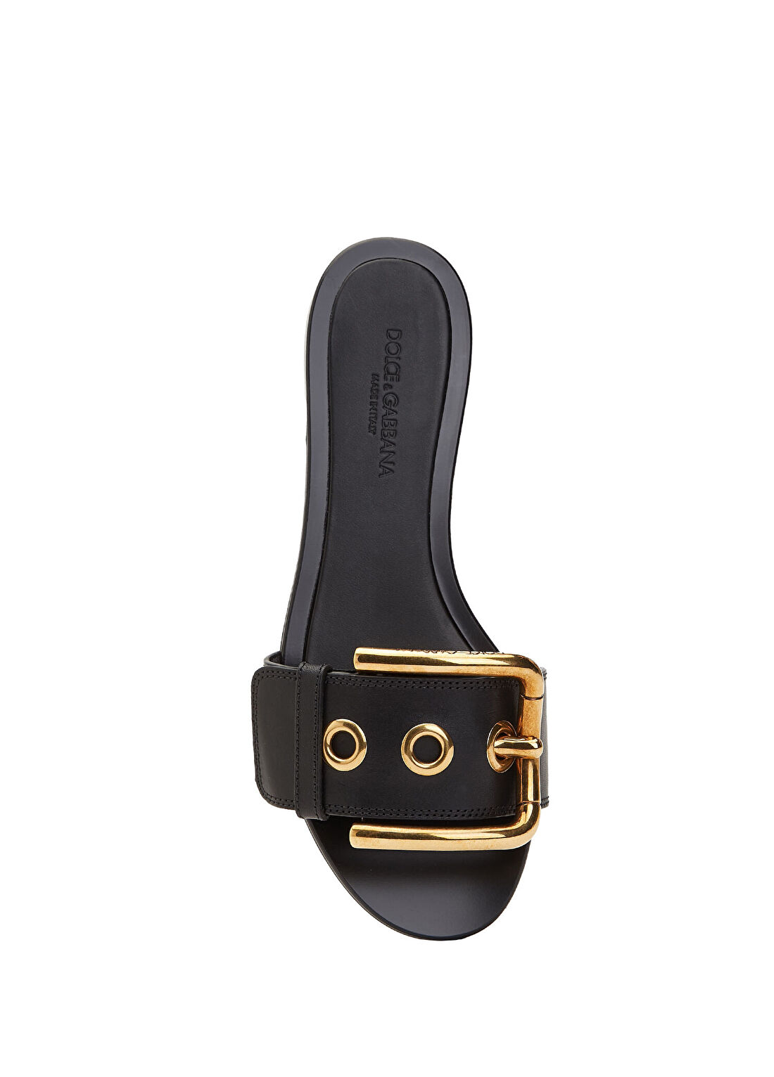 Dolce&Gabbana Siyah Kadın Deri Terlik görsel 4