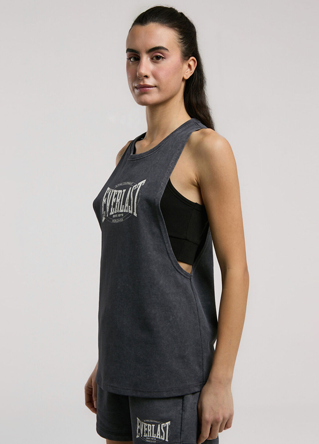 Everlast Authentic Boxing Wmn Antrasit Oversize Kadın Spor Atlet görsel 2
