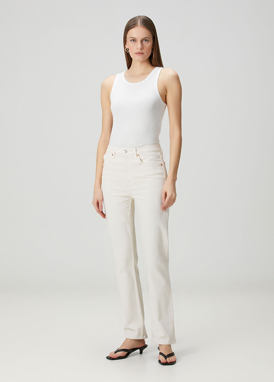 Re/Done 70s Krem Jean Pantolon
