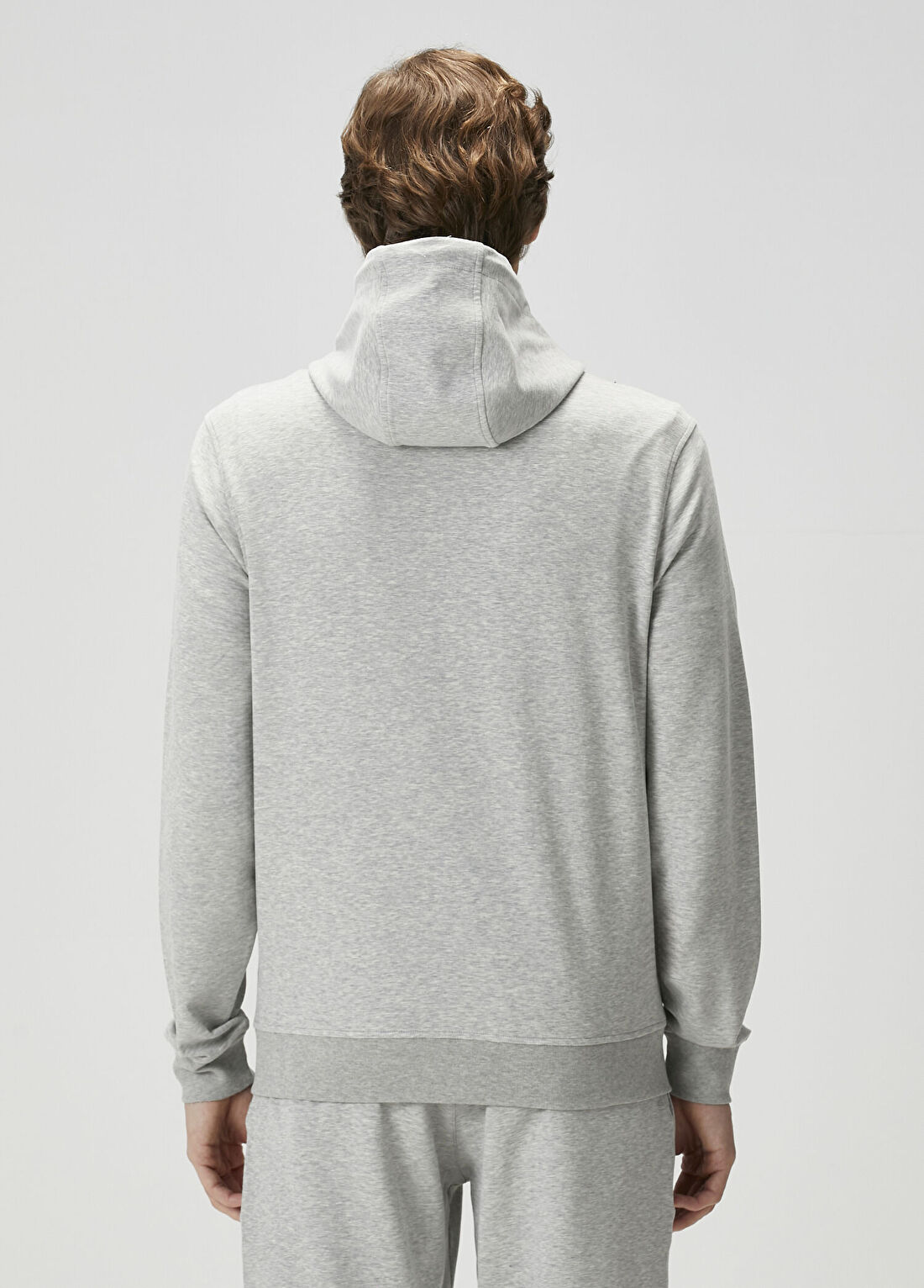 Pal Zileri Gri Kapüşonlu Sweatshirt görsel 4