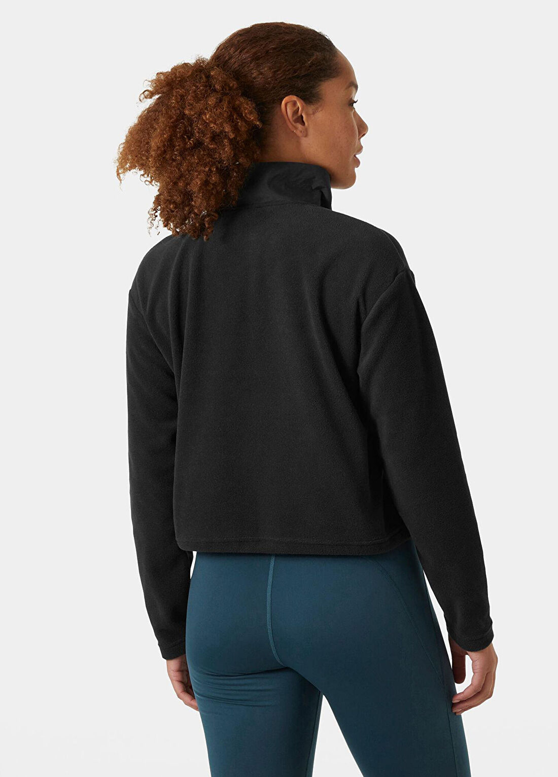 Helly Hansen W Daybreaker Siyah Yüksek Yaka Fermuarlı Kadın Polar görsel 4