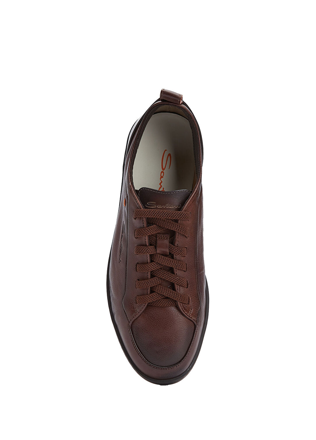 Santoni Monte Carlo Kahverengi Erkek Deri Sneaker görsel 4